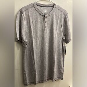 Flag & Anthem MadeFlex Men’s Short Sleeve Henley Tee Shirt Size Medium Lavender